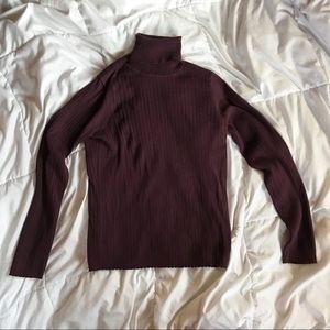 Plum Turtle Neck Sweater by Calvin Klein